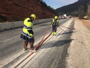 Microzanja para la instalación de tritubo en Olesa de Montserrat