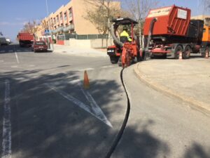 Microzanja para la instalación de cámaras de video vigilancia en Constantí