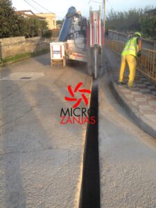 Instalación de gas natural con zanjadora