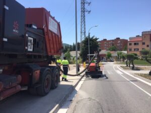 Trabajos de microzanjado en Montornès del Vallès
