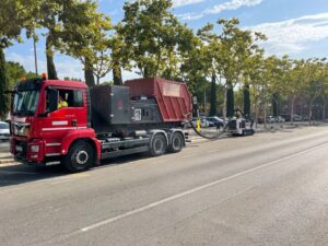 Microzanja con aspirado directo a camión en Parets